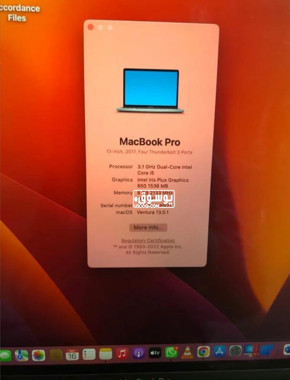 لاب توب ابل للبيع بحالة جيدة