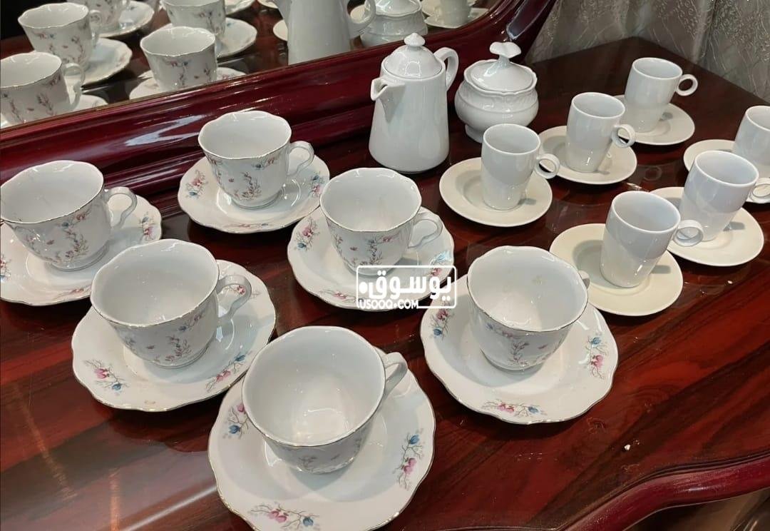 للبيع طقمين شاى و قهوة شيك