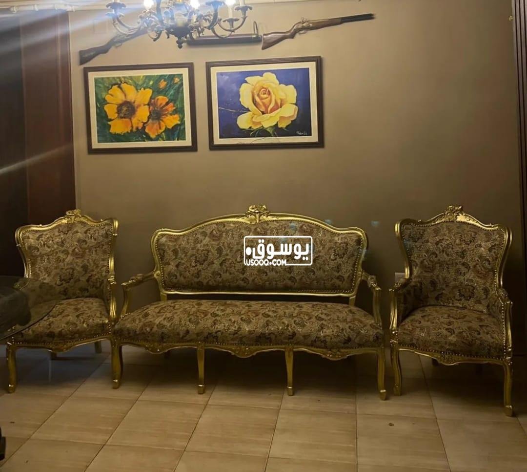 صالون مدهب للبيع بسعر بسيط