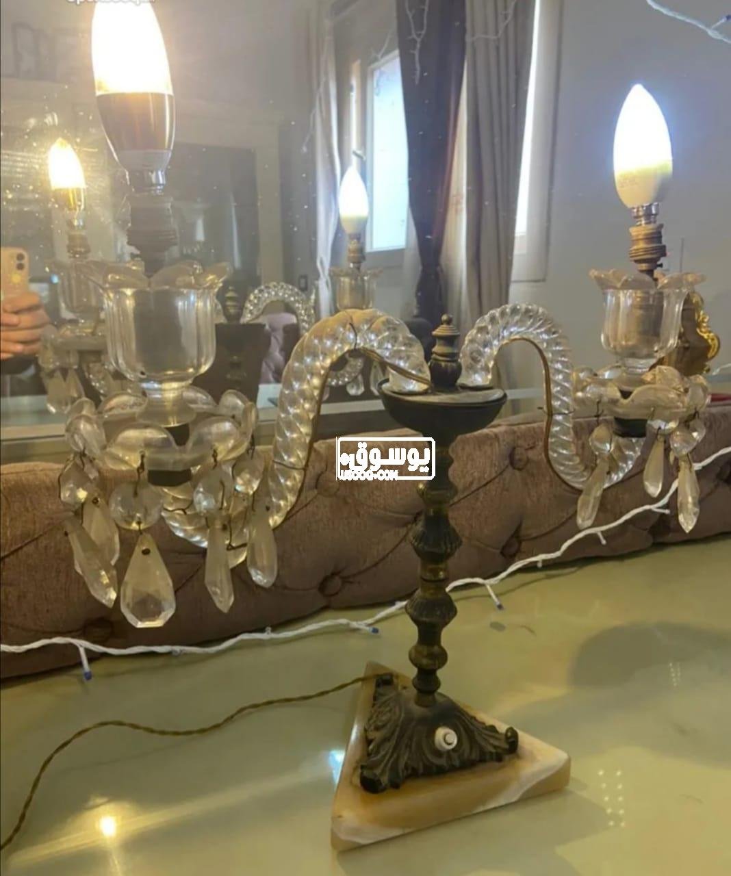 شمعيدان كرستال للبيع