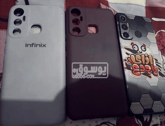 موبايل infinix hot 11 مستعمل بحالة ممتازة معاه جرابين