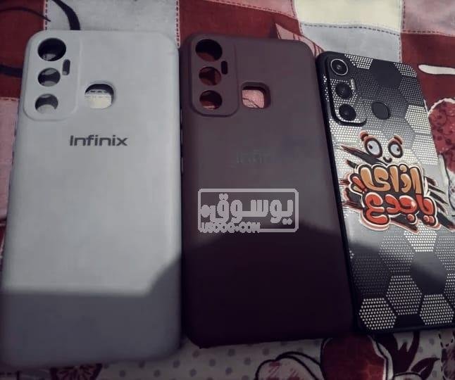 موبايل infinix hot 11 مستعمل بحالة ممتازة معاه جرابين