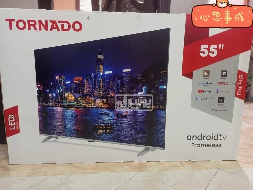 شاشة تورنيدو جديدة بالكرتونة لم تفتح للبيع 55 بوصة