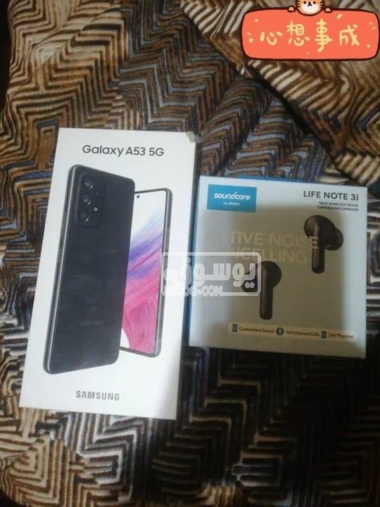 موبايل للبيع سامسونج A53 وسماعات بحالتها ممتازة فى فيصل