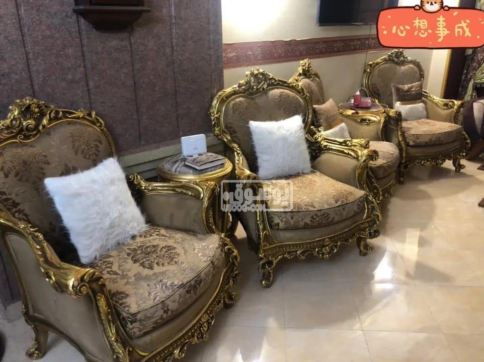 صالون مدهب خشب تقيل للبيع فى القاهرة