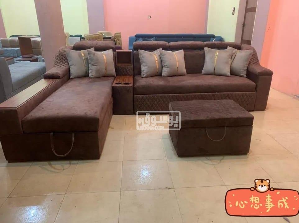 ركنة تلاتة فى واحد مودرن خشب زان احمر متاح تغيير اللون