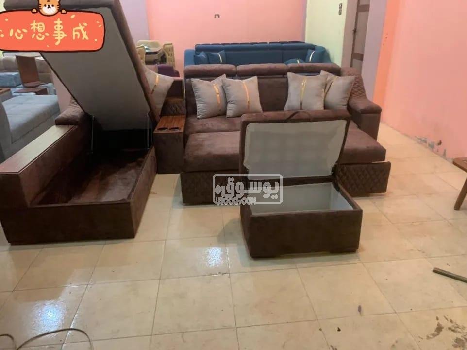 ركنة تلاتة فى واحد مودرن خشب زان احمر متاح تغيير اللون