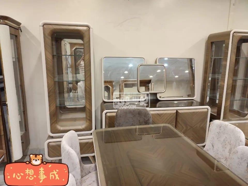 تشكيلة غرف سفرة كاملة دمياطى خشب زان فى القاهرة