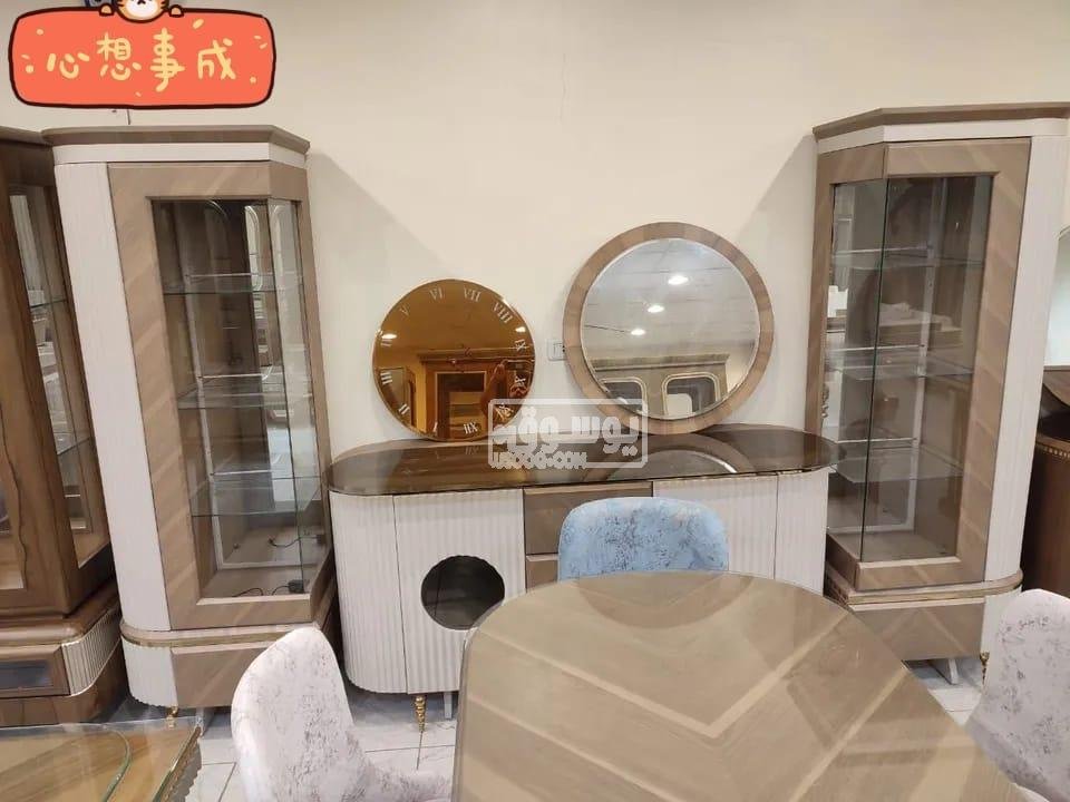 تشكيلة غرف سفرة كاملة دمياطى خشب زان فى القاهرة