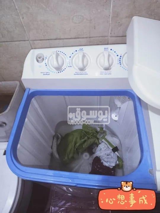 غسالة فريش نص اوتوماتيك اتنين حوض بحالة ممتازة للبيع