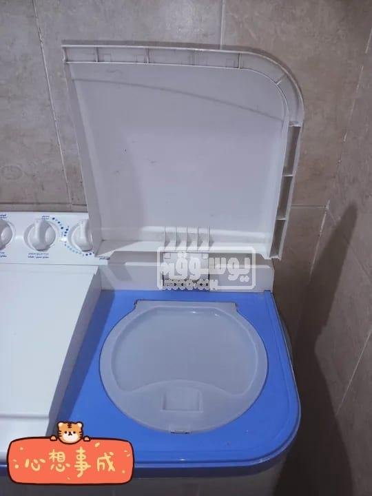 غسالة فريش نص اوتوماتيك اتنين حوض بحالة ممتازة للبيع