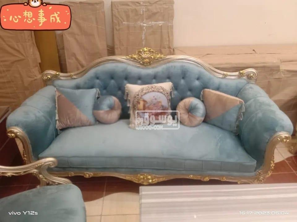 صالون دمياطى خشب زان احمر تقيل فوى ومتاح التوصيل لاى مكان