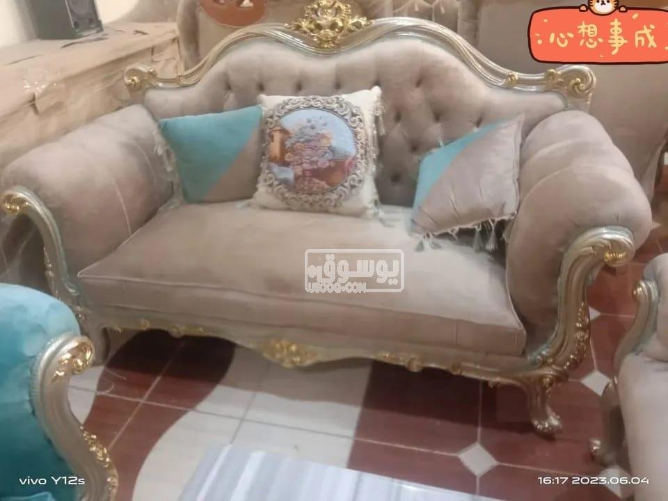 صالون دمياطى خشب زان احمر تقيل فوى ومتاح التوصيل لاى مكان