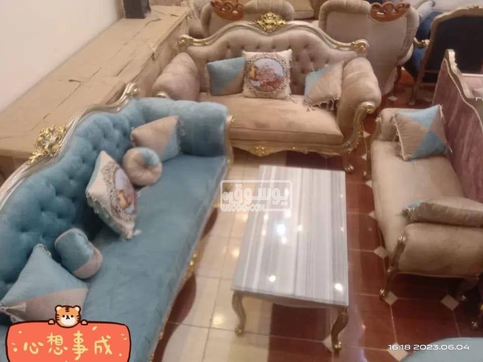 صالون دمياطى خشب زان احمر تقيل فوى ومتاح التوصيل لاى مكان