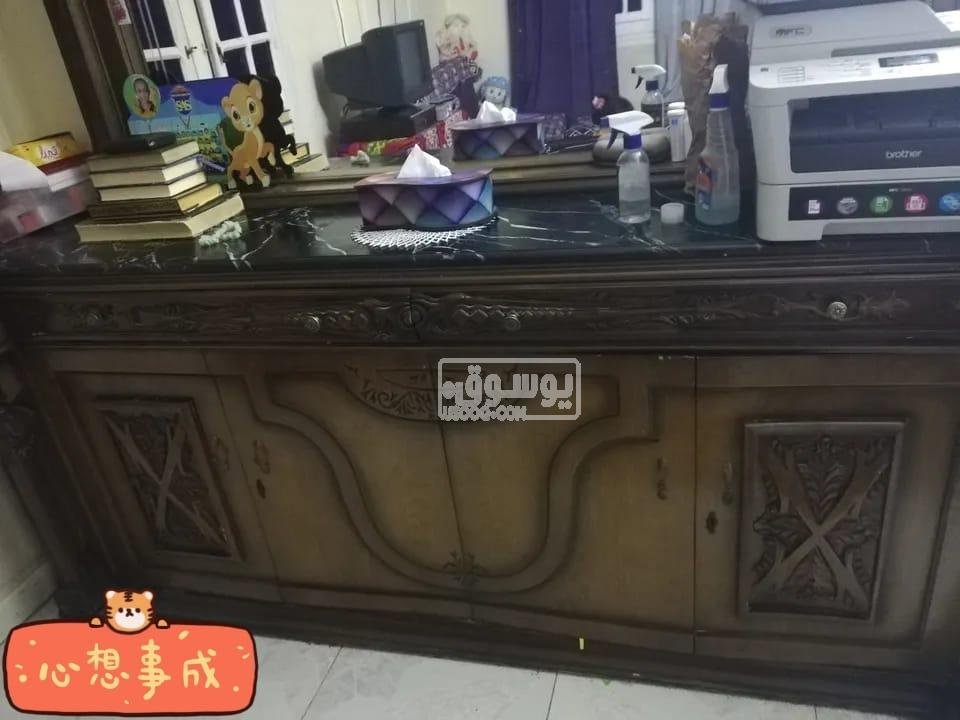 سفرة ونيش وبوفية للبيع بحالة ممتازة خشب زان فى القاهرة