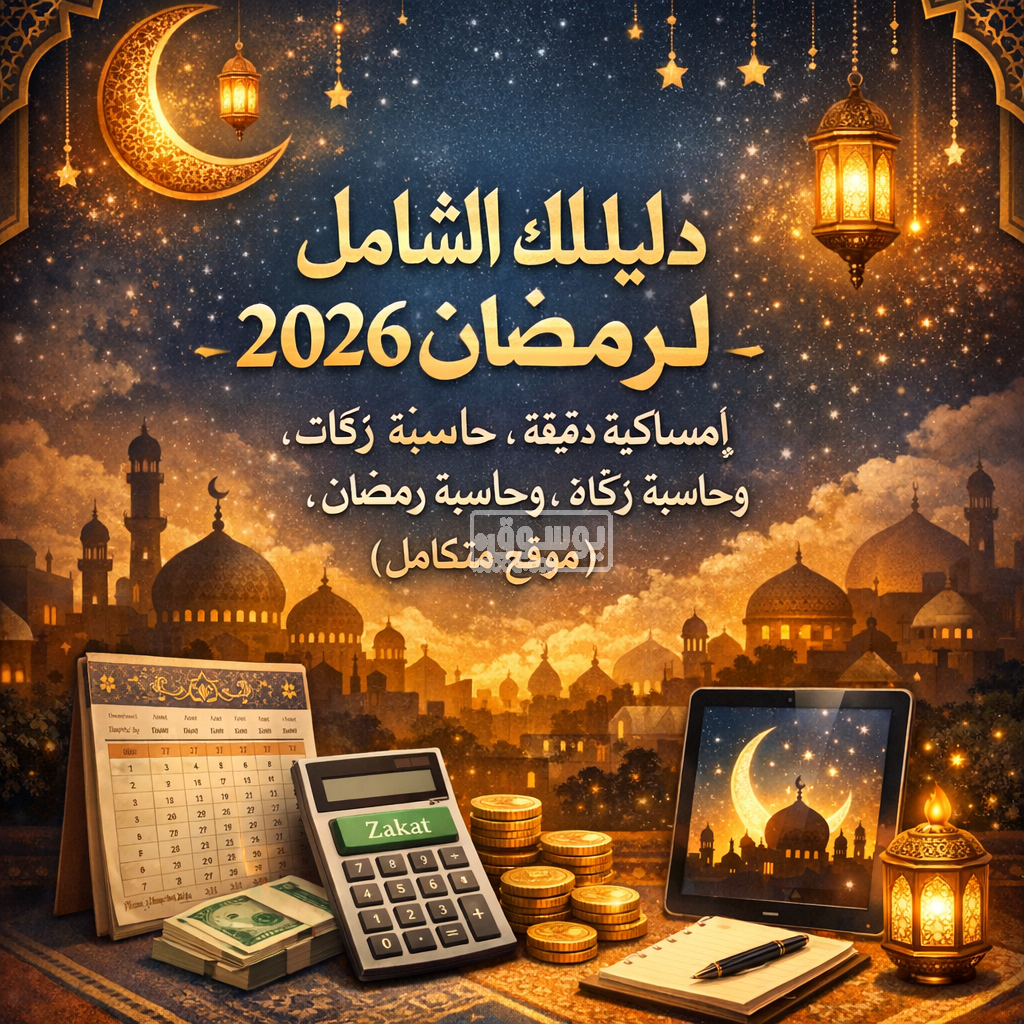 دليلك الشامل لرمضان 2026: إمساكية دقيقة، حاسبة زكاة، وحاسبة